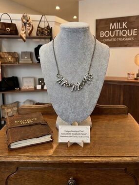 Unique Boutique Find: Rhinestone "Elephant Parade" Statement Necklace